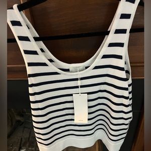 Q2 anniewear navy and white stripe sweater tank